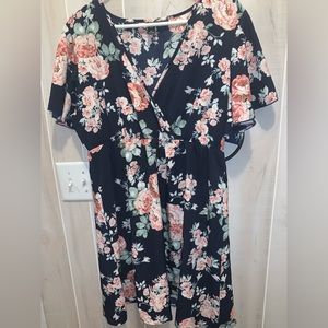 Blue knee length dress